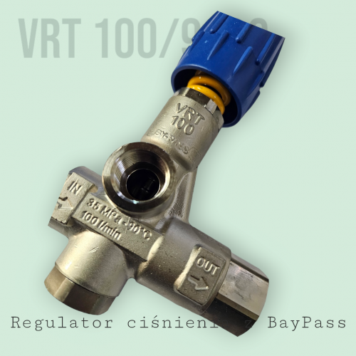 Regulator Ciśnienia VRT100 HT 90°C G1/2F 190bar 100l/min Bay-Pass Yellow