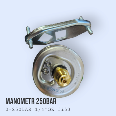Manometr 0-250 bar podłączenie tylne 1/4"GZ